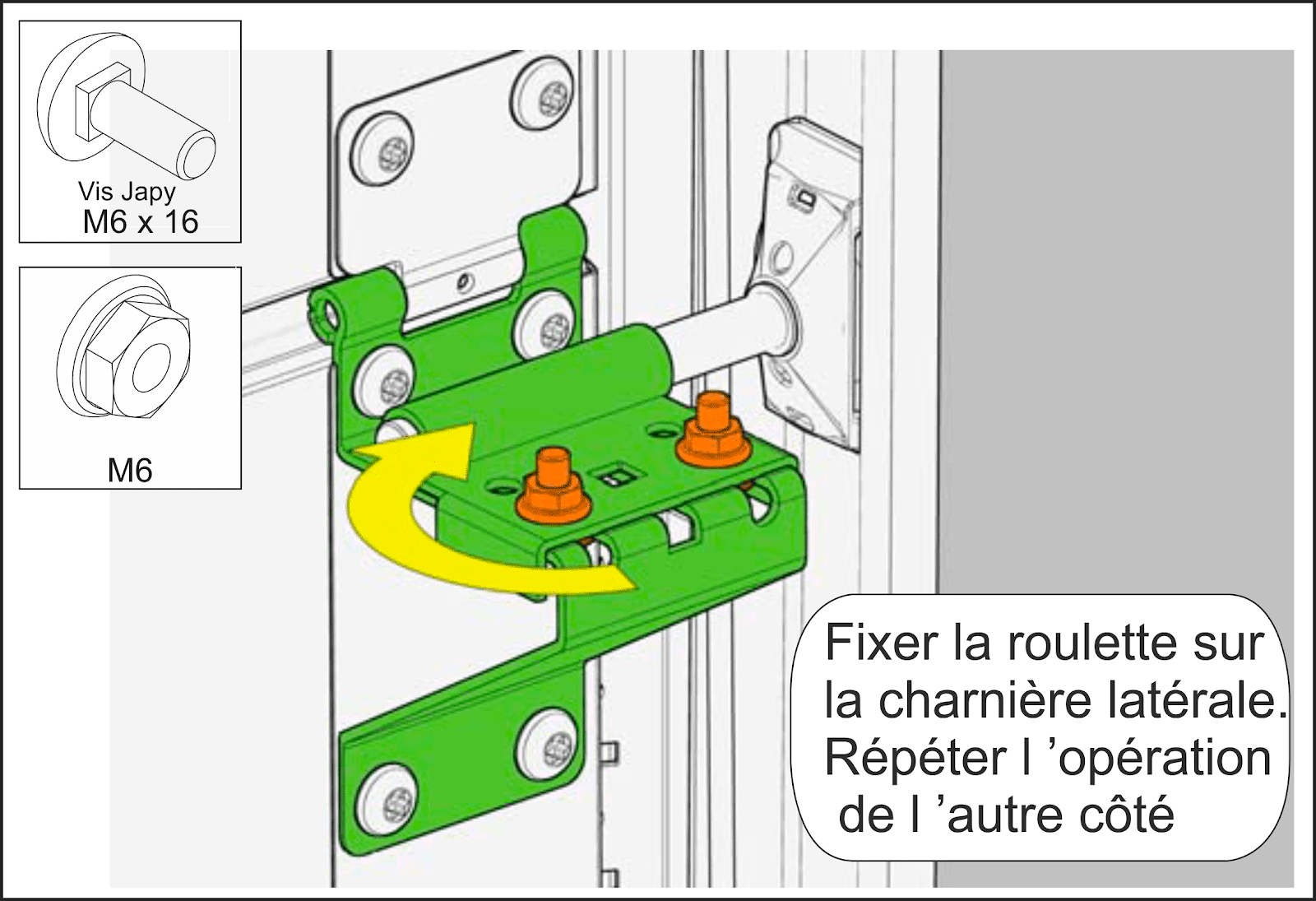 Support plat de galet haut pour porte de garage sectionnelle