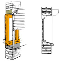 schema volet roulant contre façade