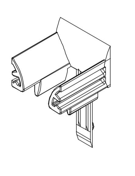 Tulipe pour lame de 14mm sur coulisse de 50x25mm