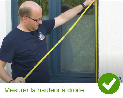 Mesurer la hauteur à droite de l'embrasement