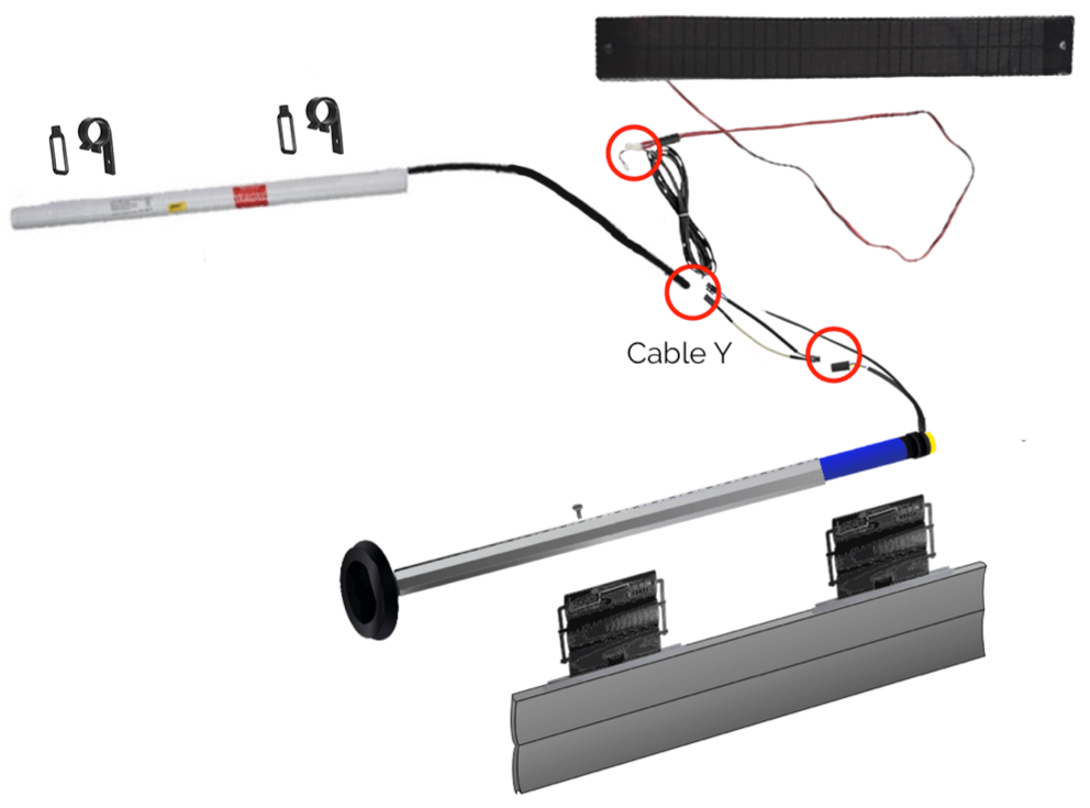 Câble Y pour moteur solaire SOMFY (Nouvelle batterie + Ancien Moteur)