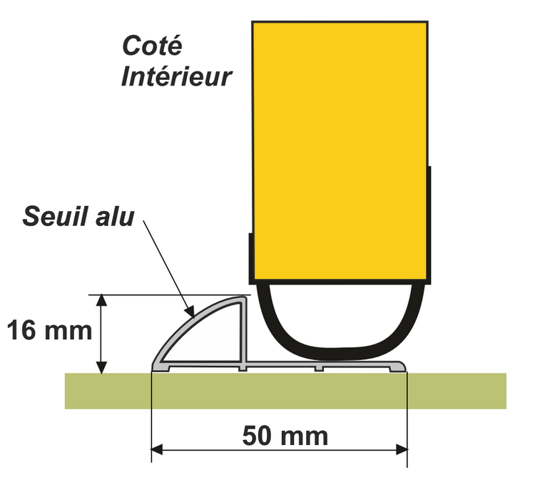 Seuil porte de garage - Coupé à Dimension - Livraison offerte